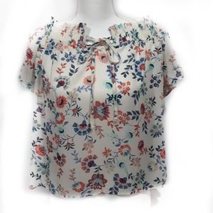 Love J Cold Shoulder Floral Blouse